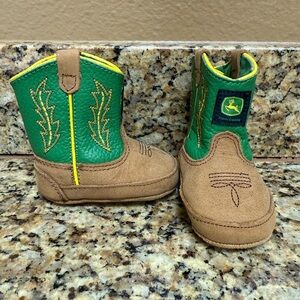 John Deere Green and Tan infant size 1 Cowboy Boots